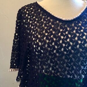 Anthropologie Mauve boho crochet poncho top